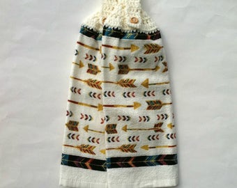 Crochet Towels, Kitchen, Tea Towels, Crochet Top Towels, Arrows, Crocheted, Dish Towels, Hanging Towels, Button Top Towels, Topper, Towels