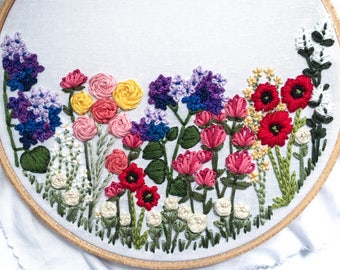 Embroidery Kit // Embroidery Supplies, Hand-Embroidery Kit, DIY Embroidery, Flower Embroidery, Wildflowers