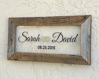 Custom Wedding Signs. Reclaimed Wood Frame. Personalized Wedding Sign. Established Sign. Custom Rustic Signs. Mr and Mrs Sign20x10