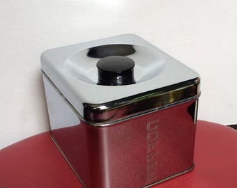 Vintage Mid Century Lincoln Beautyware Aluminum Kitchen Canister - Coffee Canister -Aluminum Storage Canister With Lid-Metal Kitchen Storage