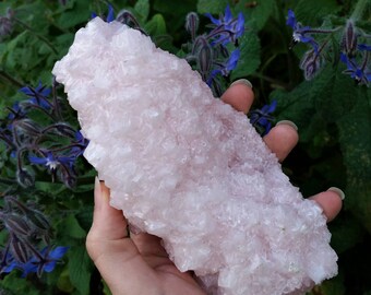 Soft Pink, Cubic Halite, Pink Salt Crystal from California - Sacred Geometry, Heart Chakra Balance - Metaphysical Healing Crystals + Stones