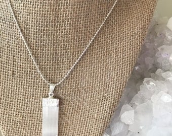 Selenite Necklace, Selenite Pendant