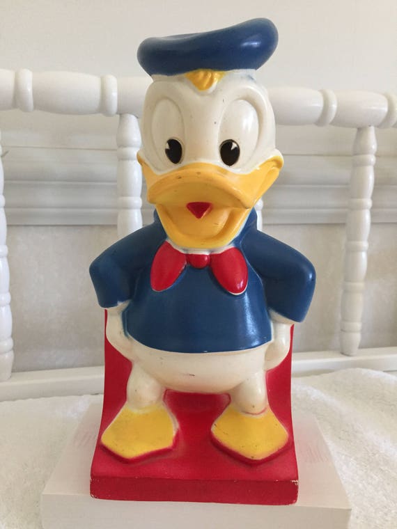 Vintage Donald Duck Walt Disney bank 1960's rubber bank