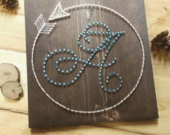 Circle Arrow Initial String Art