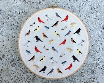 Birds - Modern cross stitch pattern PDF - Instant download