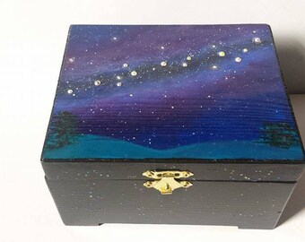 Galaxy Jewelry Box Milky Way Jewelry Box Galaxy Box Galaxy Keepsake Box Galaxy Painting Milky Way Painting Galaxy Art Milky Way Art