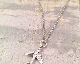 Small Airplane charm necklace, Best Friend Necklace, Airplane necklace, Airplane silver charm, stewardess gift, flight attendant gift