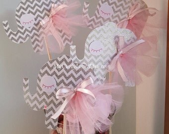 Elephant Centerpieces/Elephant Centerpieces/Girl Elephant Centerpieces/Elephant Baby Shower Centerpieces/Girl Elephant Centerpiece