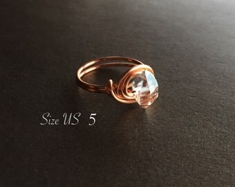 Herkimer Diamond Ring - Size US 5