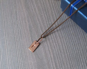 Letter necklace Monogram necklace Hand stamped jewelry Engraved jewelry Unisex necklace Small necklace with initials gifts for newlyweds