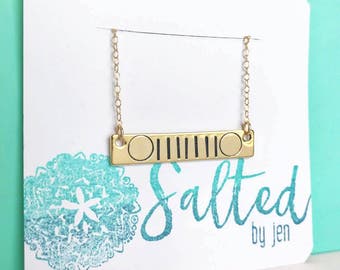 Jeep Necklace - Jeep Gift - Jeep Jewelry - Gift For Her - Jeep Christmas Gift - Bar Necklace - Jeep Accessory