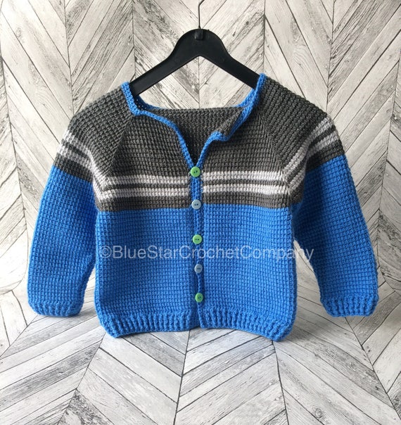 Crochet boy's cardigan/ Crochet kid's cardigan/