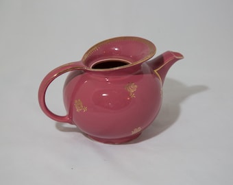 Vintage Hall Maroon and Gold Ceramic Teapot