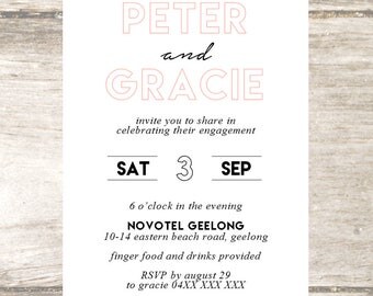 Engagement Invitation DL, colourful floral banner