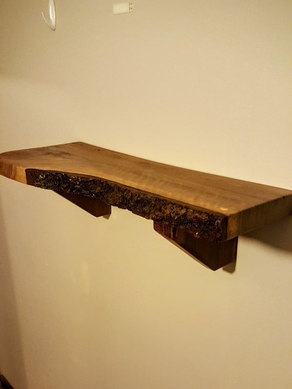 Live Edge Walnut Shelf by FnFWoodWorks on Etsy