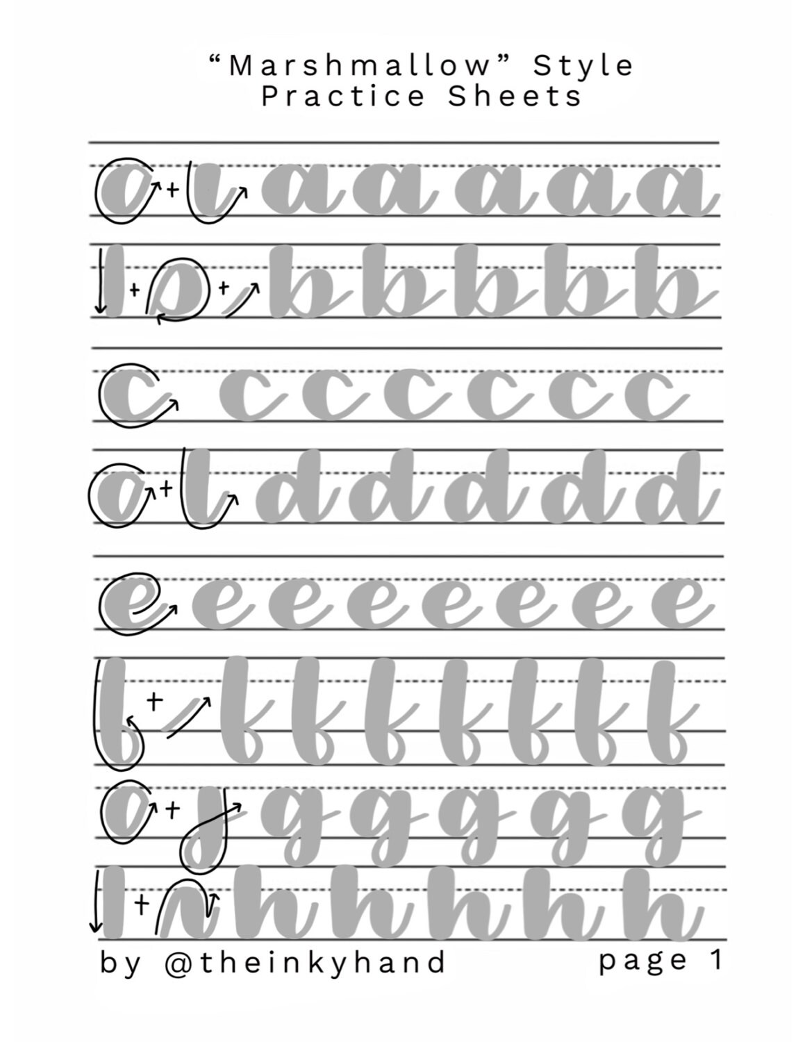 Printable Calligraphy Practice Sheets