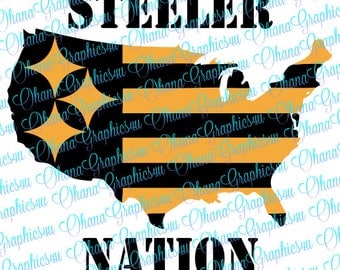Steeler Nation with USA Silhouette SVG
