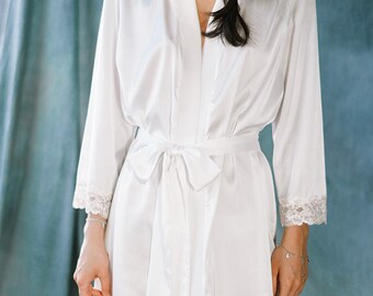 braut kimono spitze satin nachthemd etsy braut kimono spitze satin nachthemd etsy