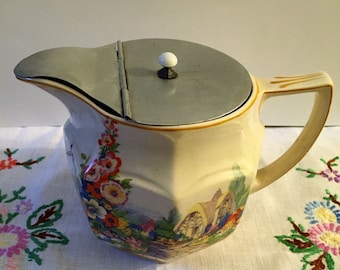 Vintage Swinnertons jug with cottage garden scene