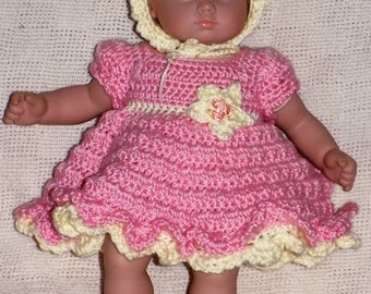 Bitty Baby Clothes- Complete Dress Outfit Crochet Pattern-- PDF download