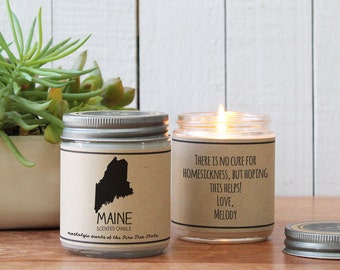 Maine Scented Candle - Homesick Gift | Feeling Homesick | State Scented Candle | Moving Gift | College Student Gift | State Candles
