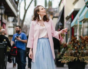 Sky blue tulle skirt; Adult tutu skirt; Women tulle skirt; Light blue midi tulle skirt; Bridesmaid skirts; Bachlorette skirt; Women tutu