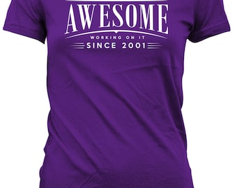 16th Birthday Gift Personalized TShirt 16th Birthday T Shirt Custom Year Bday Born To Be Awesome Since 2001 Birthday Mens Ladies Tee DAT-738