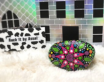 Mandala Painted Rock Meditation Stone Decoration Gift Double Side Painted Beach Stone Dot Art