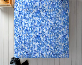Cobalt Watercolor Duvet, Watercolor Floral Duvet, Blue Duvet Cover, Duvet Covers, Queen Duvet, King Duvet, Twin Duvet, Cobalt Decor