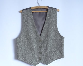 Vintage Women's Vest Brown Classic Vest Steampunk Formal Fitted Waistcoat Brown Waistcoat Secretary Office