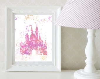 Disney Castle Splatter Print