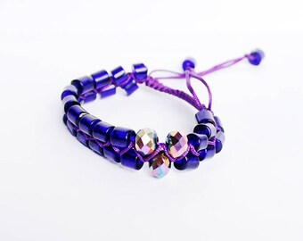 dark blue bracelet metallic jewelry shamballa bracelet beach jewelry crystal bracelet gift/for/her bold bracelet bff gift bead bracelet Q5