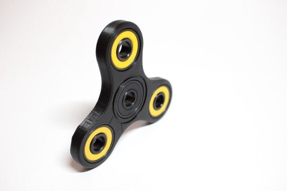 Tri Spinner Fidget Toy 3D Printed Black or Silver Hand