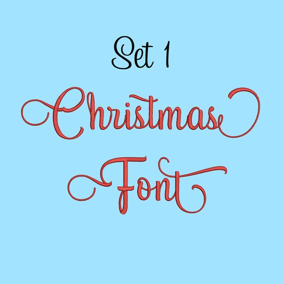 5 Size Christmas Font Embroidery Fonts Set 1 Instant Download
