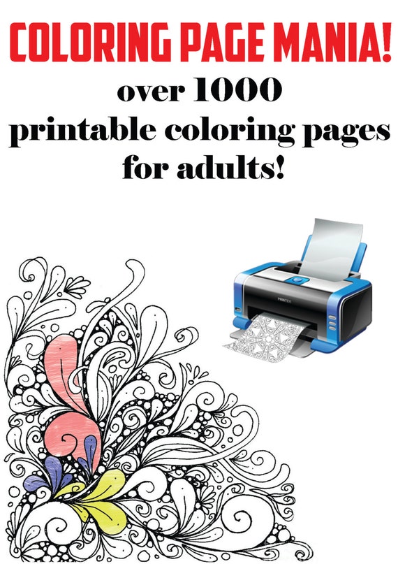 Items similar to Over 1000 printable adult coloring pages ...