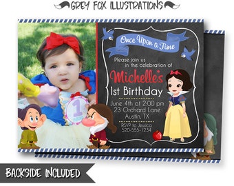 Snow White Invitation, Snow White Birthday Invitation, Snow White Party, Picture, Photo, Personalized, Printables, Seven Dwarfs, Invites