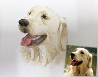 Custom Pet Portrait, 12" × 16" Custom Portrait, Personalized Dog Portrait, Pet Portrait, Original Watercolor Portrait, Personalize Portrait