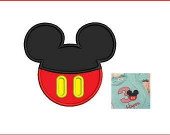 Mickey Mouse Applique Design - 3,4,5 inch size instant download