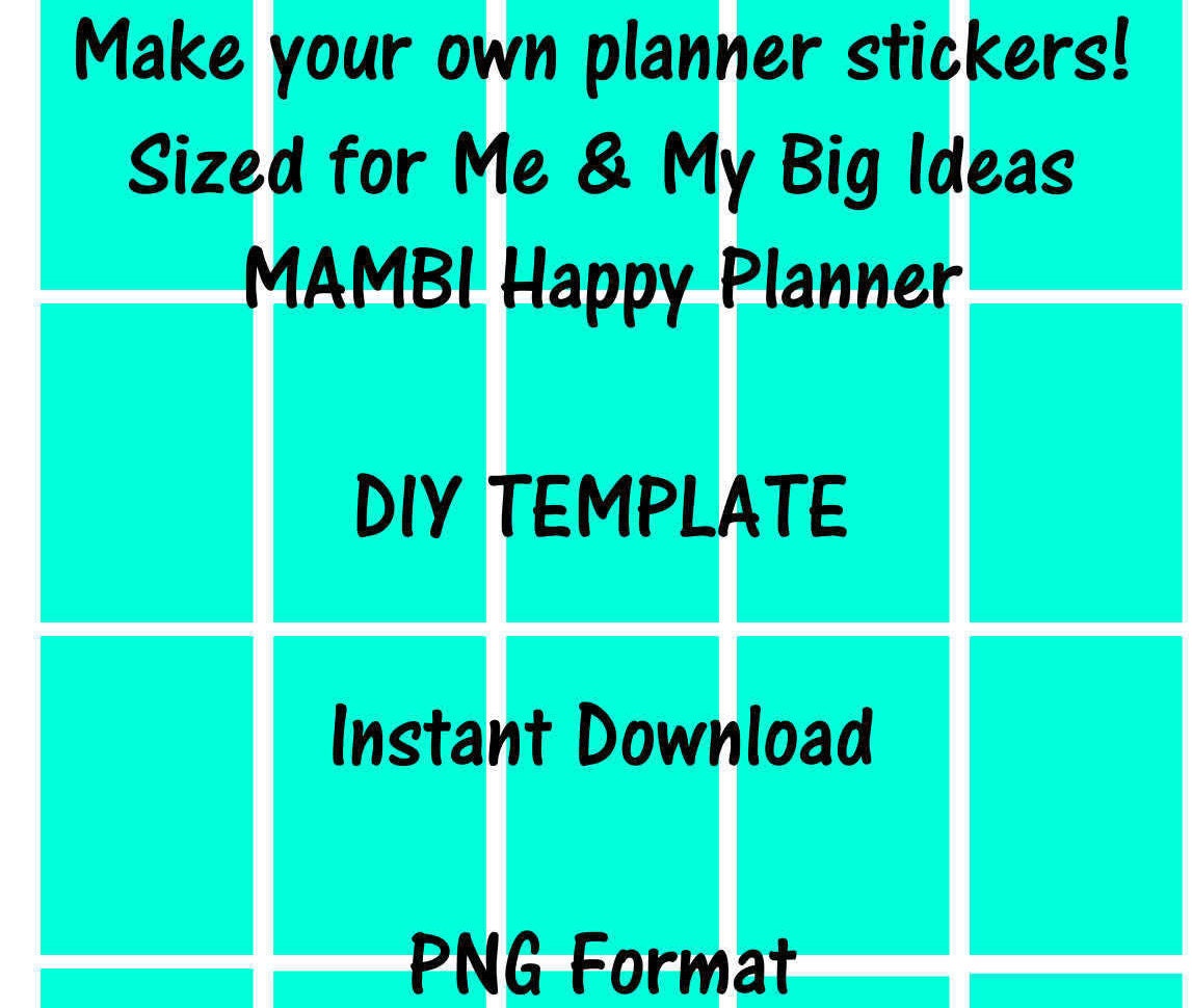 MAMBI Me & My Big Ideas Happy Planner Sticker Template Instant