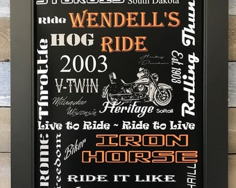Harley Print Art. Harley Wall Decor. Personalized Art Print. Fathers Day. Wall Art. Man Cave Decor. Home Decor. Anniversary Gift. Print Art