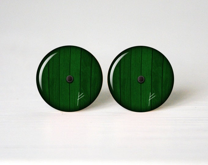 The Hobbit Door Earrings, Photo Jewelry, fairytale,art gift, Sweet Gift, 12mm, 14mm