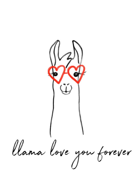 Download Llama love you forever llama nursery print llama print