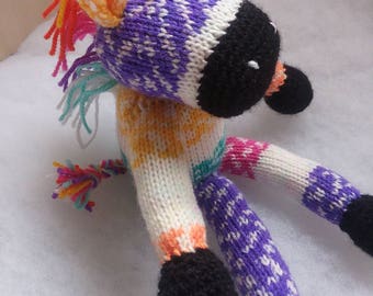 knitted zebra toy