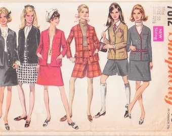 60s Vintage Women’s Suit Pattern | Simplicity 7812 | Size 10, Bust 32.5”