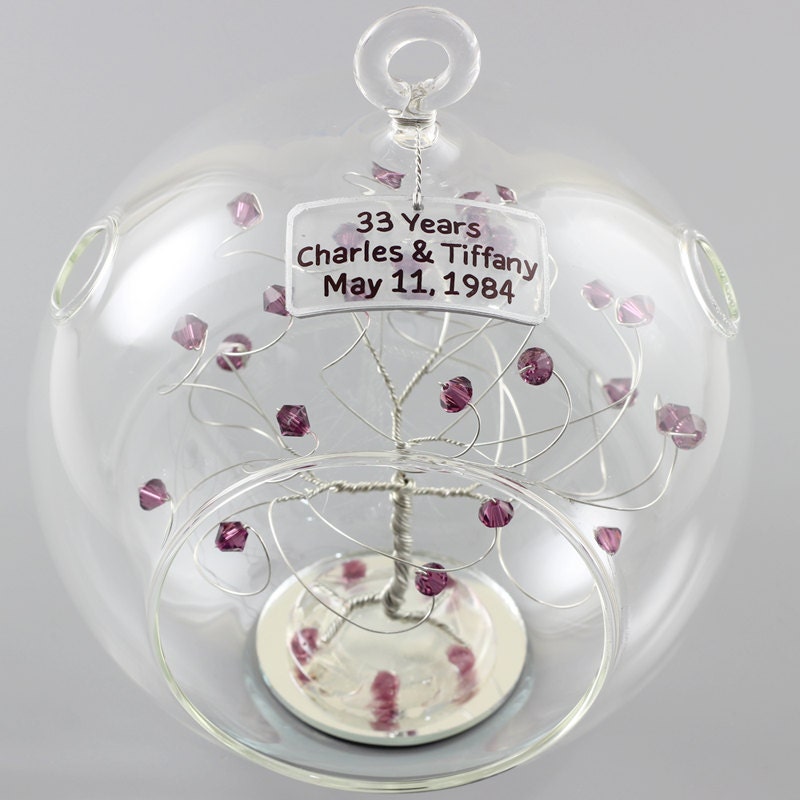 Personalized Ornament Any Anniversary Gift Idea with Swarovski
