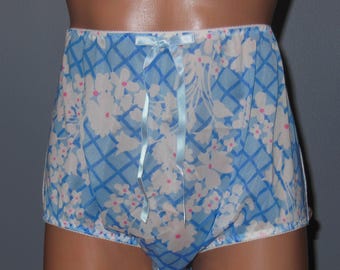 Handmade Custom Nylon Tricot Granny Brief Summer Panties Sz-34/36