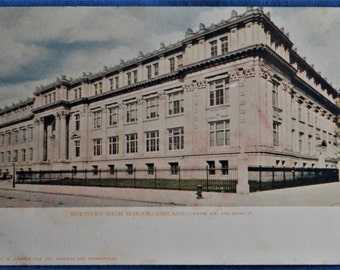 Postcard McKinley High School Chicago Illinois Unused Antique Undivided Back UDB