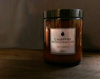 Campfire Candle - Best Seller Camp Fire Wood Scented Soy Candle, Birthday Gift Ideas, Gift for Dad Boyfriend - Men's Firewood Man Candle