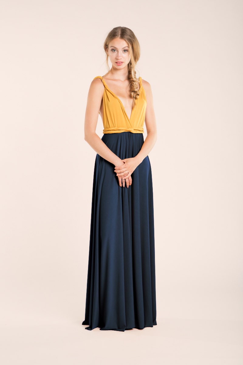 mustard color evening gown