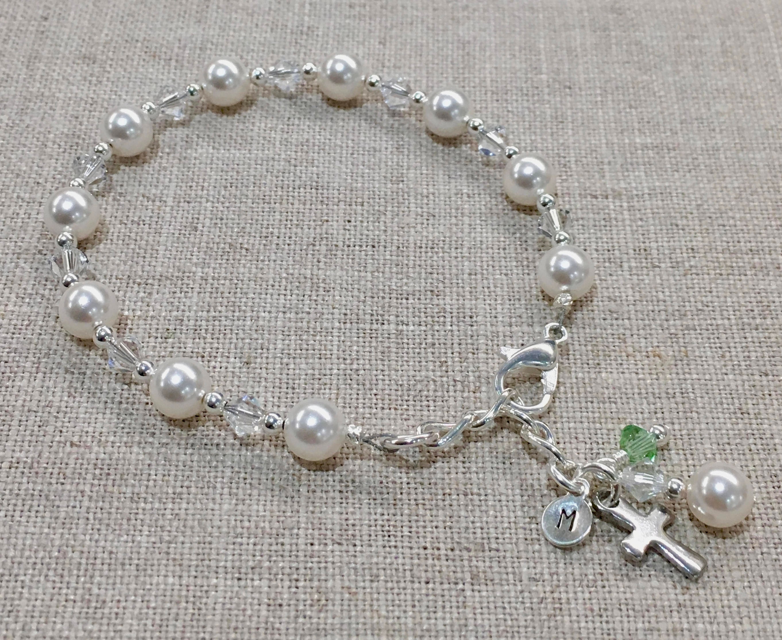 First Communion Bracelet Swarovski Elements with Cross